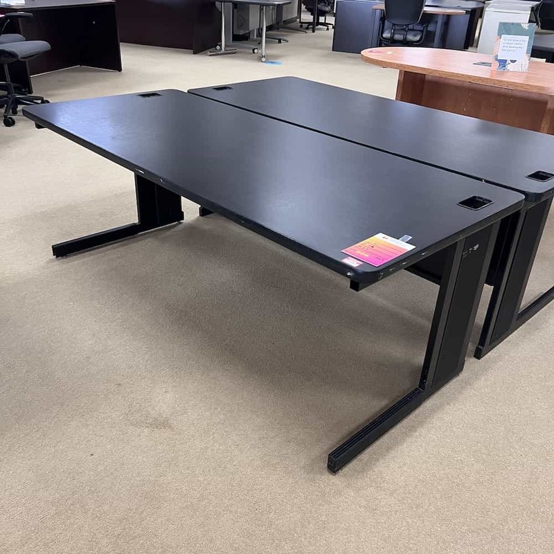 72″ Black Training Table Desk Office Furniture Liquidations