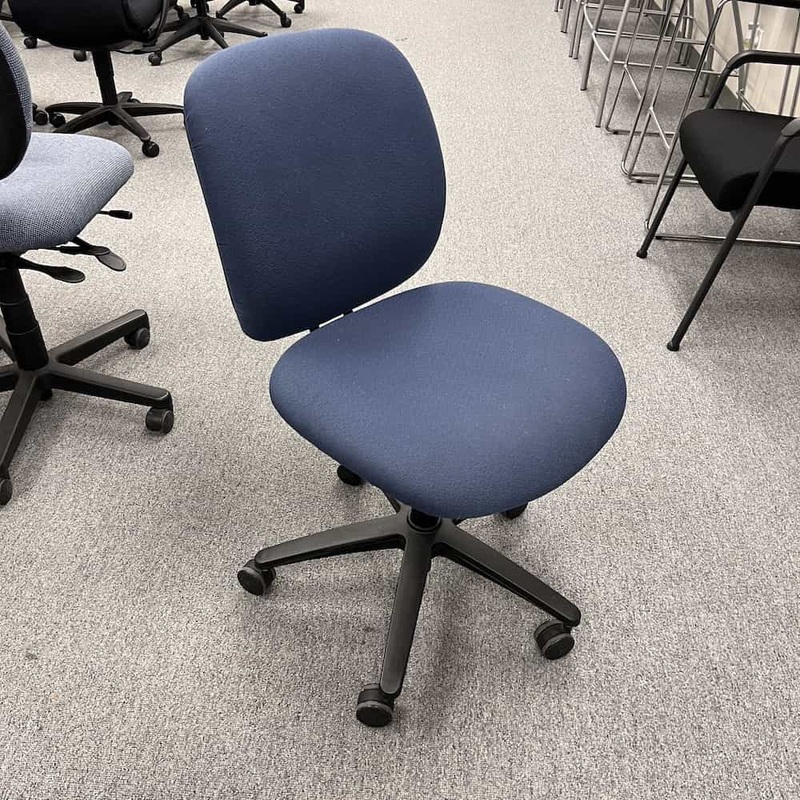 Hon ComforTask Blue Armless Office Chair Office Furniture Liquidations