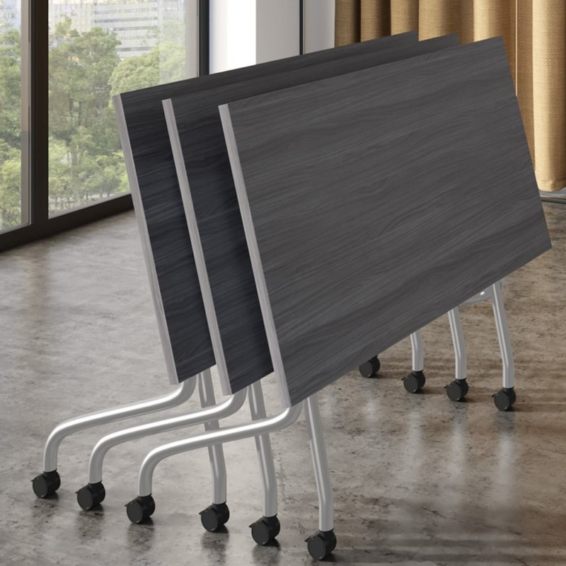 New – 60″, 66″, or 71″ Training Table w/ Flip Top & Wheels – Various Colors Office Furniture Liquidations