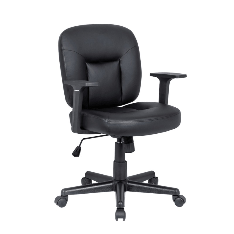 New – Black “Compact” Antimicrobial Vinyl Mid Back Office Chair Office Furniture Liquidations