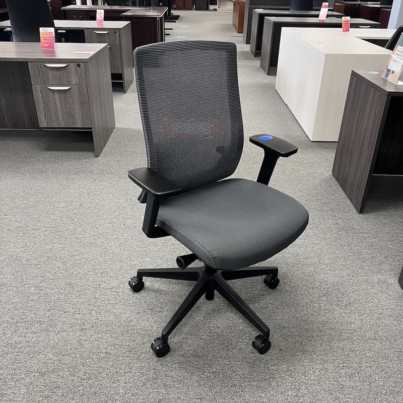New Closeout – Earl Grey and Black Mesh Back Task Chair Office Furniture Liquidations