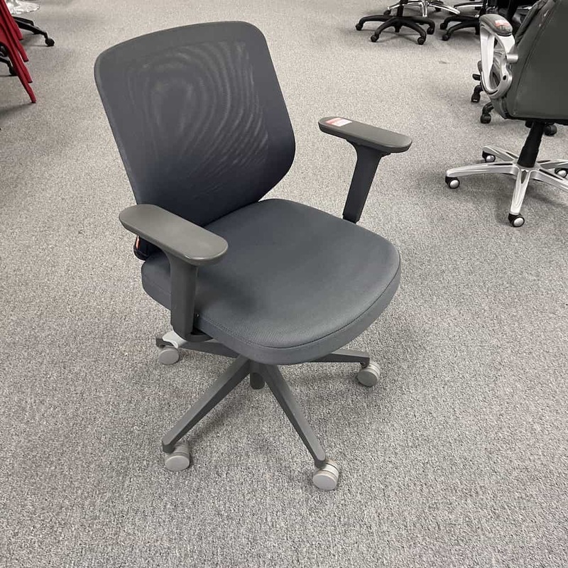 Poppin Max Grey Mesh Back Task Chair Office Furniture Liquidations