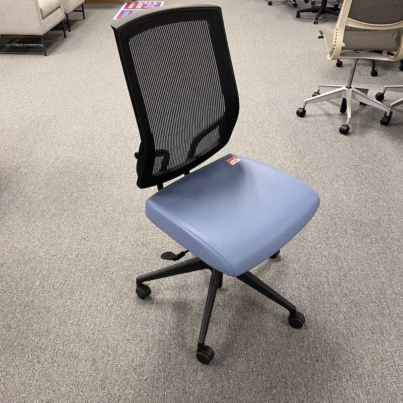 SitOnIt Focus Blue and Black Mesh Back Task Chair – No Arms Office Furniture Liquidations