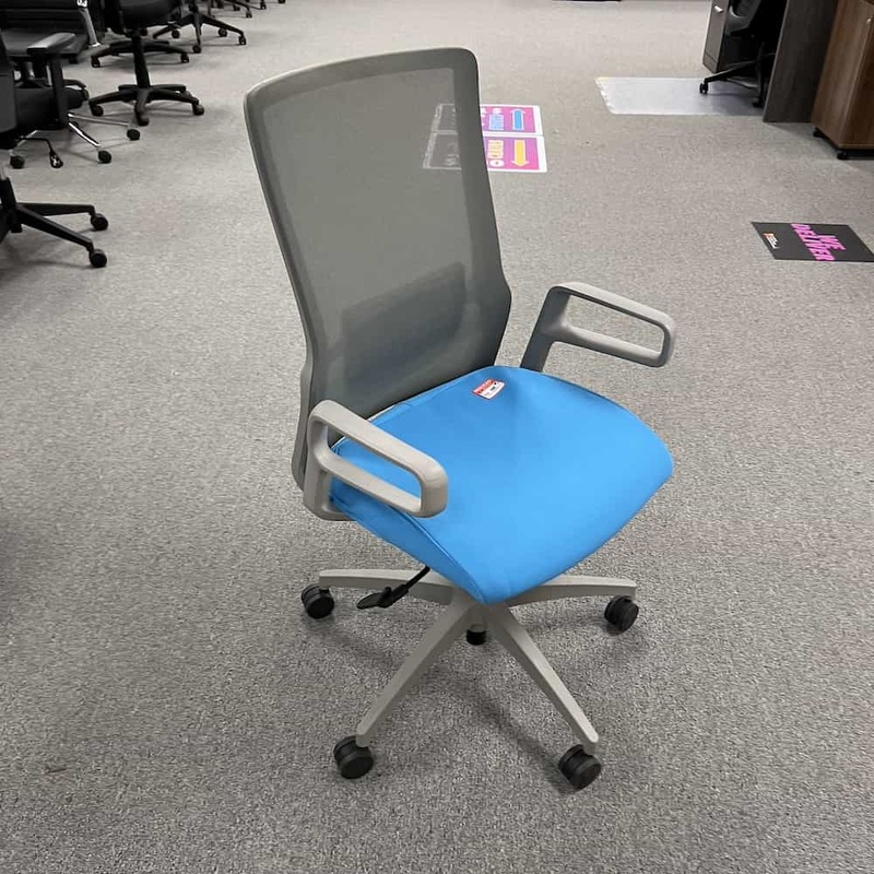 Sitonit Grey and Blue Novo Mesh Back Office Chair Office Furniture Liquidations