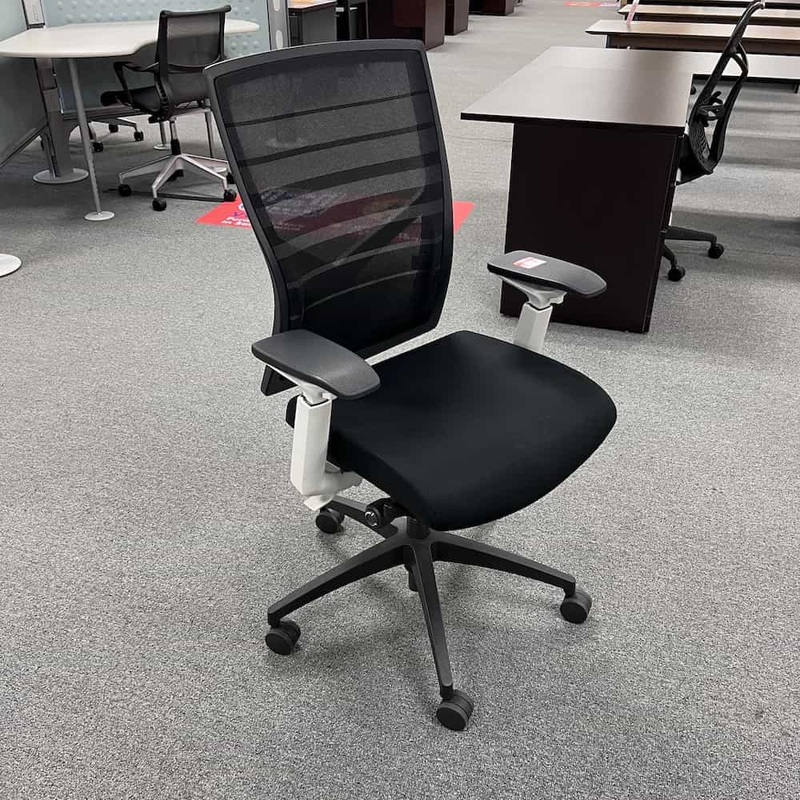 SitOnIt Torsa Black and White Mesh Back Task Chair Office Furniture Liquidations