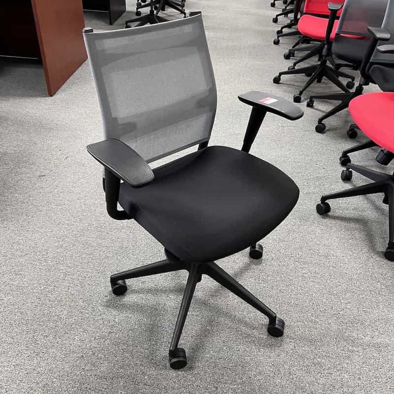 SitOnIt Wit Grey and Black Mesh Back Task Chair Office Furniture Liquidations