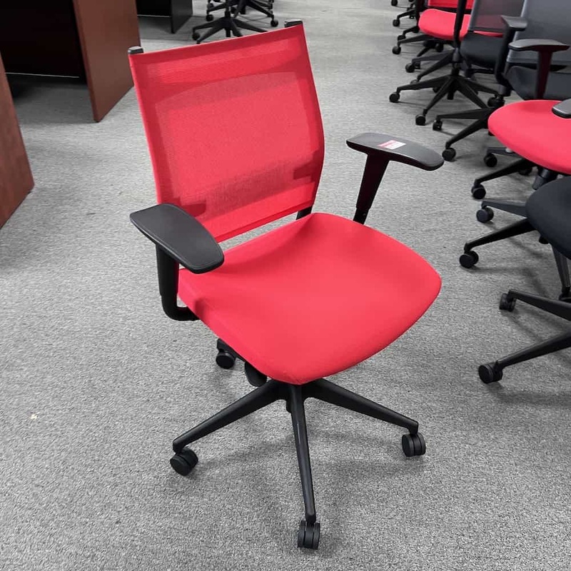 SitOnIt Wit Red Mesh Back Task Chair Office Furniture Liquidations