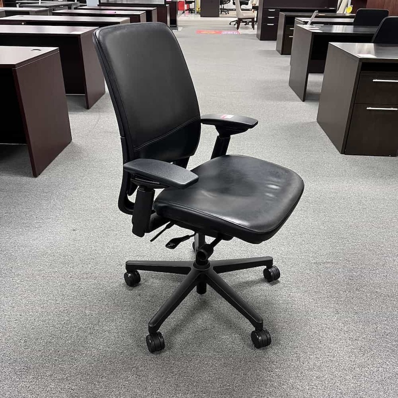 Steelcase Amia Black Vinyl Task Chair Office Furniture Liquidations