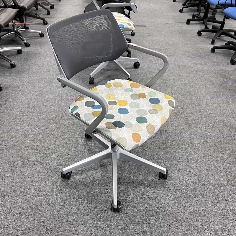 Steelcase Grey and Multi Polka Dot Conference Chairs Office Furniture Liquidations