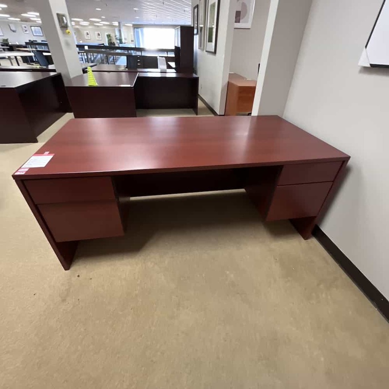 72″ x 36″ Cherry Desk with 2 Hanging Box/Files Office Furniture Liquidations