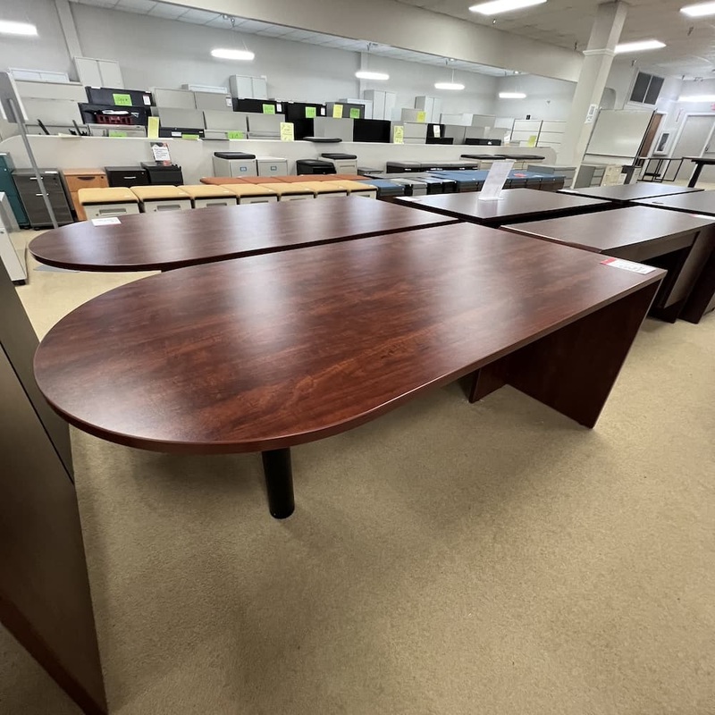 72″ x 36″ Cherry Laminate Bullet Nose Peninsula Table Desk Office Furniture Liquidations