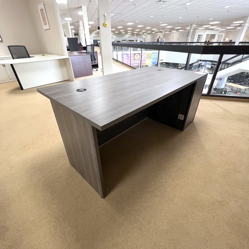 72″ x 36″ Hon Grey Laminate Desk with Single Pedestal – Box/box/file Office Furniture Liquidations