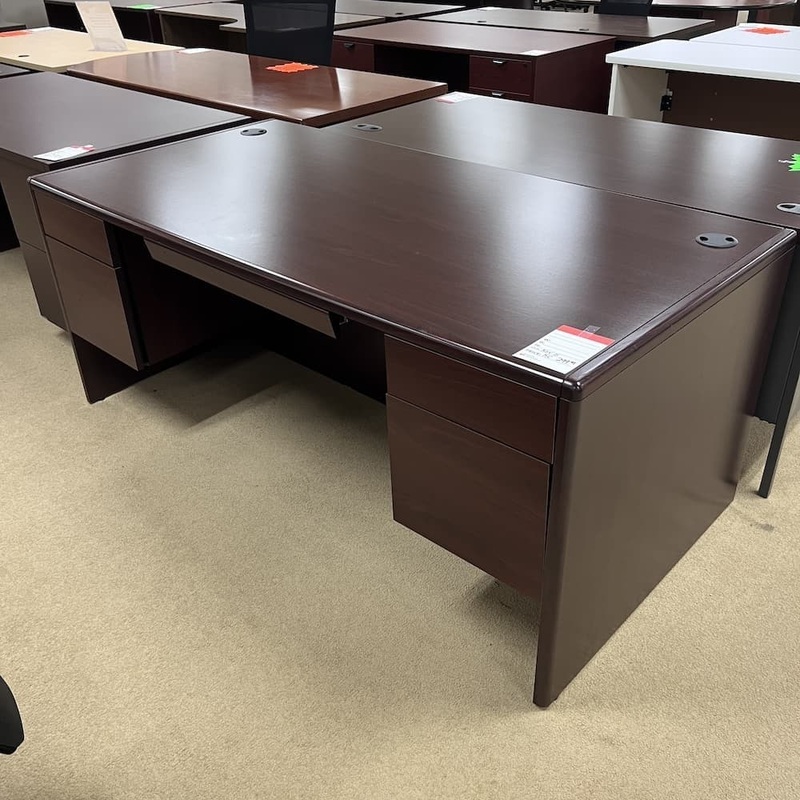 72″ x 36″ Hon Mahogany Desk with 2 Hanging Box/files Office Furniture Liquidations