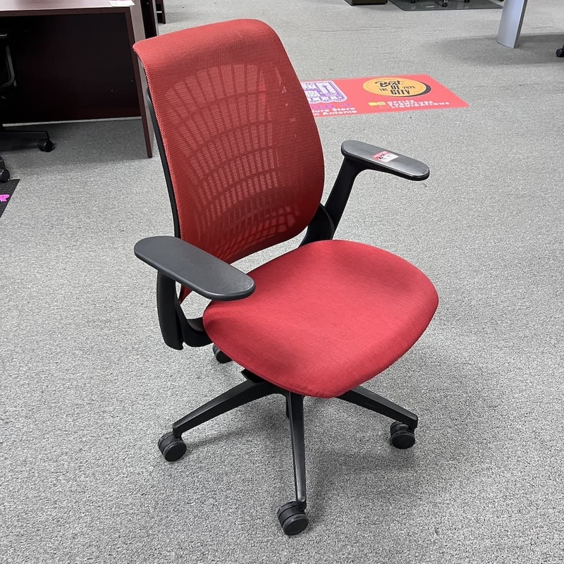 Allsteel Mimeo Red Task Chair with Fixed Arms Office Furniture Liquidations