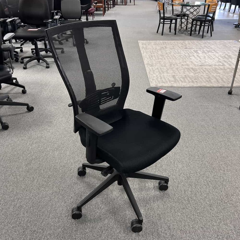 Black Mesh Back Task Chair with Adjustable Lumbar Office Furniture Liquidations