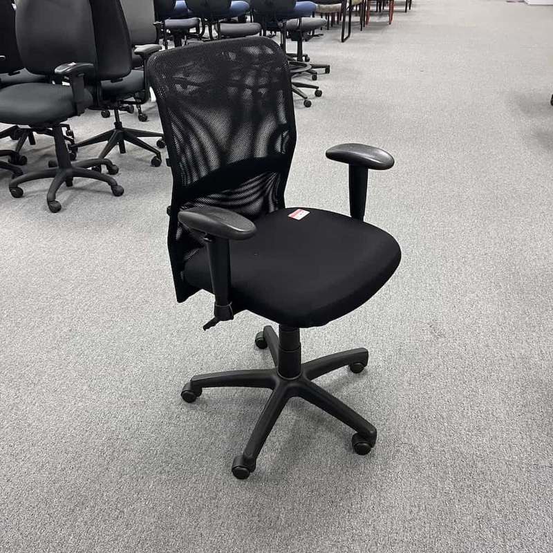 Black Mesh Back Task Chair with Lumbar Bar Office Furniture Liquidations
