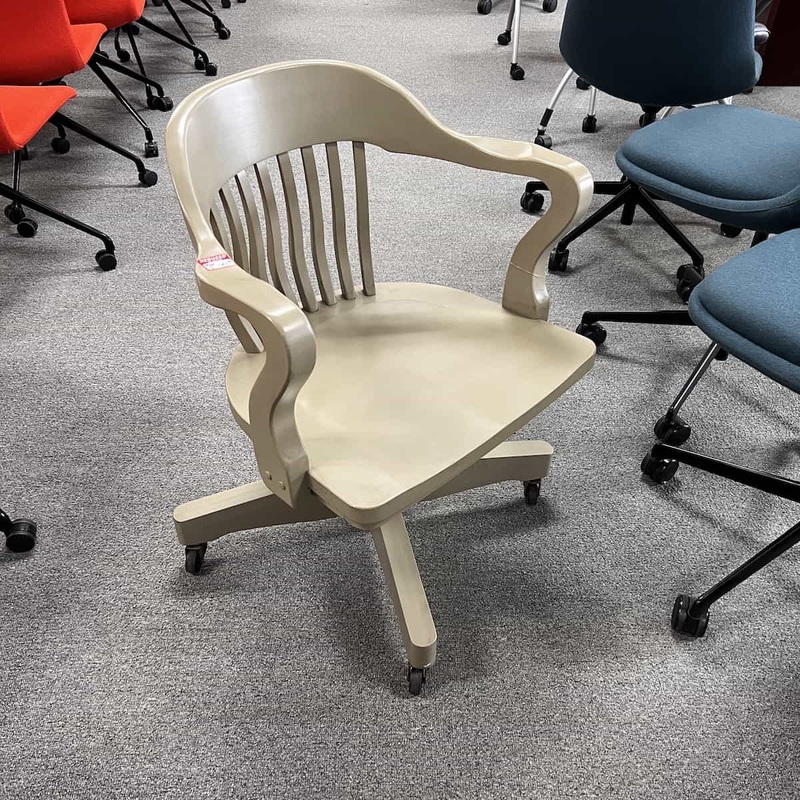 Boston Solid Oak Beige Modern Farmhouse Rolling/Swivel Chair Office Furniture Liquidations
