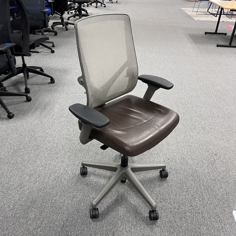 Brown and Grey Allsteel Relate Mesh Back Task Chair Office Furniture Liquidations