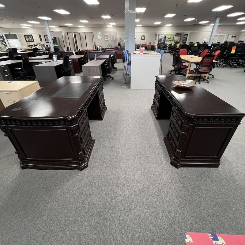 Set – 72″ Coaster Furniture Tucker Espresso Executive Desk and Credenza Office Furniture Liquidations