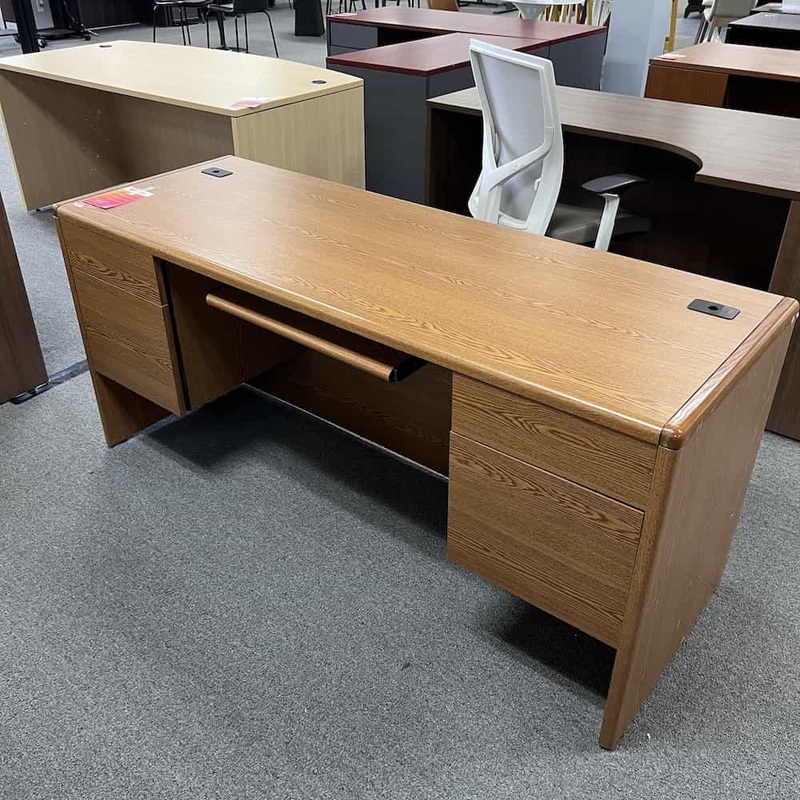 66″ Hon Oak Rounded Edge Credenza Desk Office Furniture Liquidations