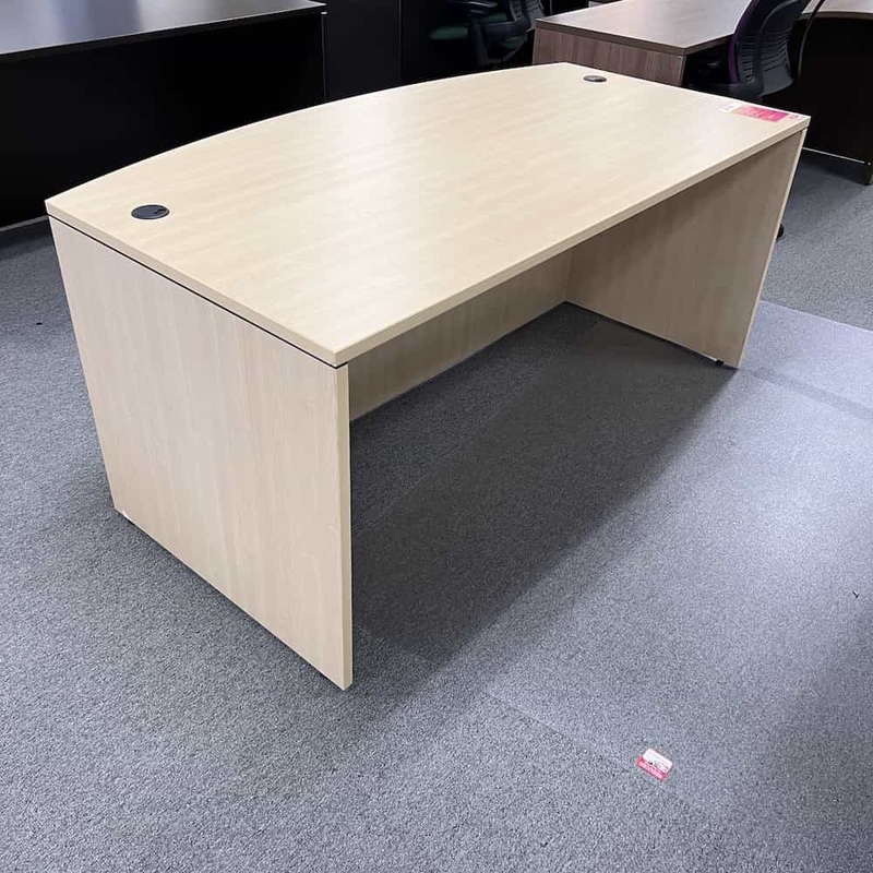 66″ Maple Bow Front Desk Shell Office Furniture Liquidations