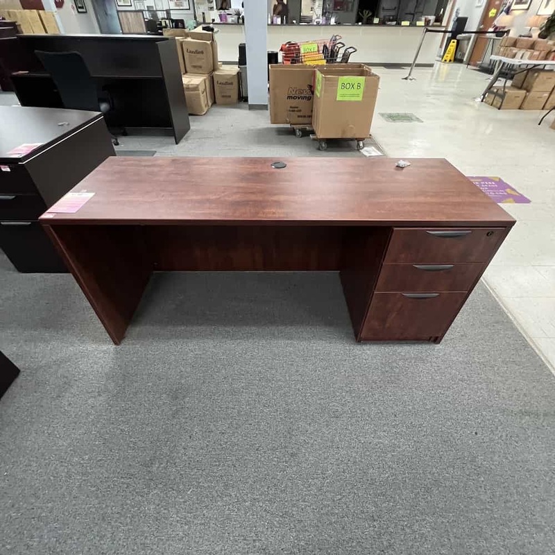 66″ x 24″ Cherry and Black Desk Credenza with Box/box/file Office Furniture Liquidations
