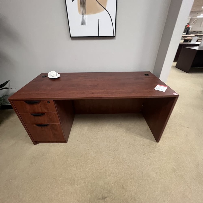 66″ x 30″ Cherry Laminate Desk with Single Box/box/file Office Furniture Liquidations