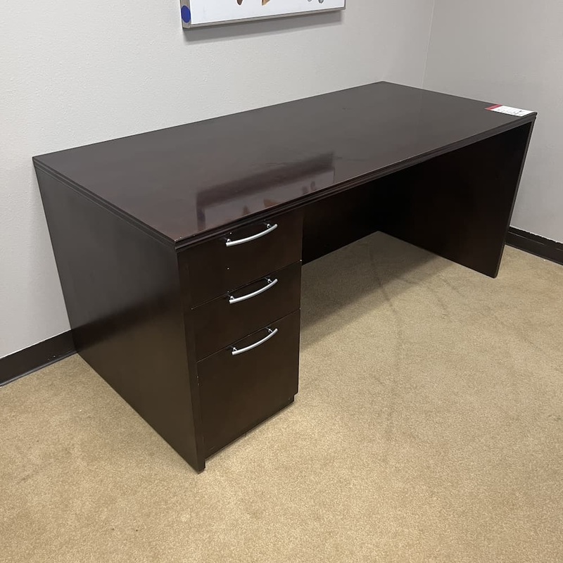 66″ x 30″ Paoli Espresso Veneer Desk with Box/box/file Office Furniture Liquidations