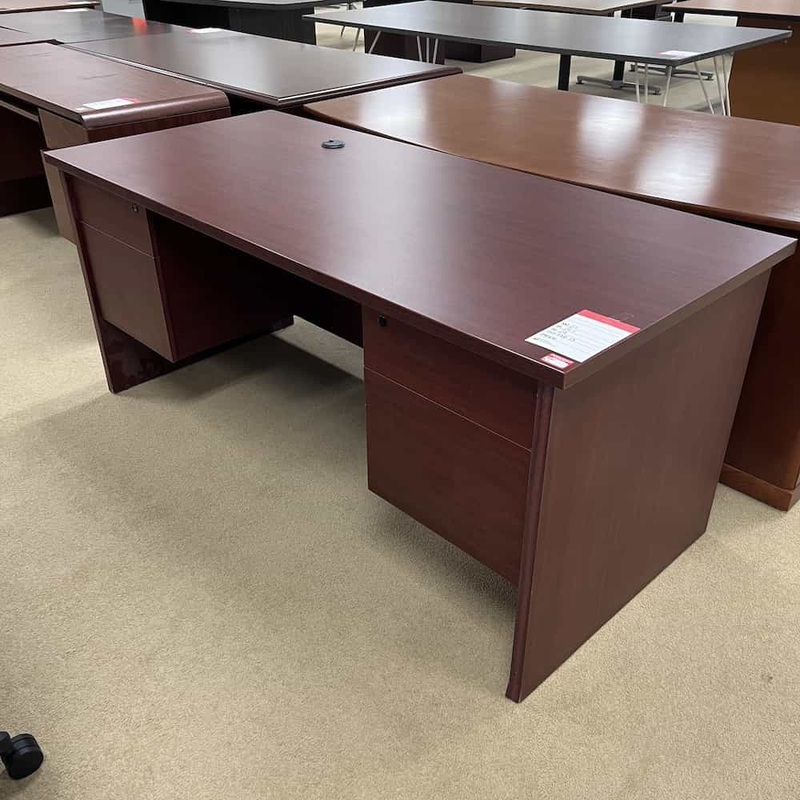 67″ x 30″ Mahogany Desk with 2 Hanging Box/Files Office Furniture Liquidations