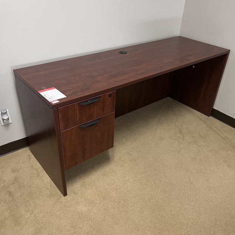 71″ x 24″ Cherry and Black Credenza Desk and Hanging Box/File Office Furniture Liquidations