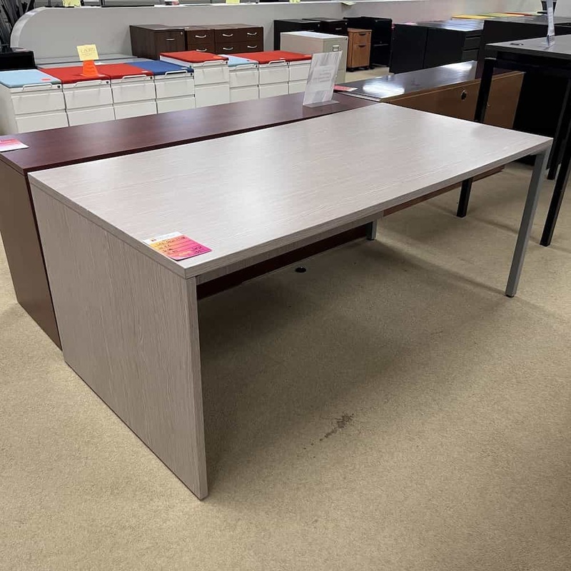 72″ OFS Washed Wood Grey Table Desk Office Furniture Liquidations