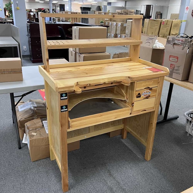 41″ x 24″ Wood Jewelers Bench with Shelf Organizer Office Furniture Liquidations
