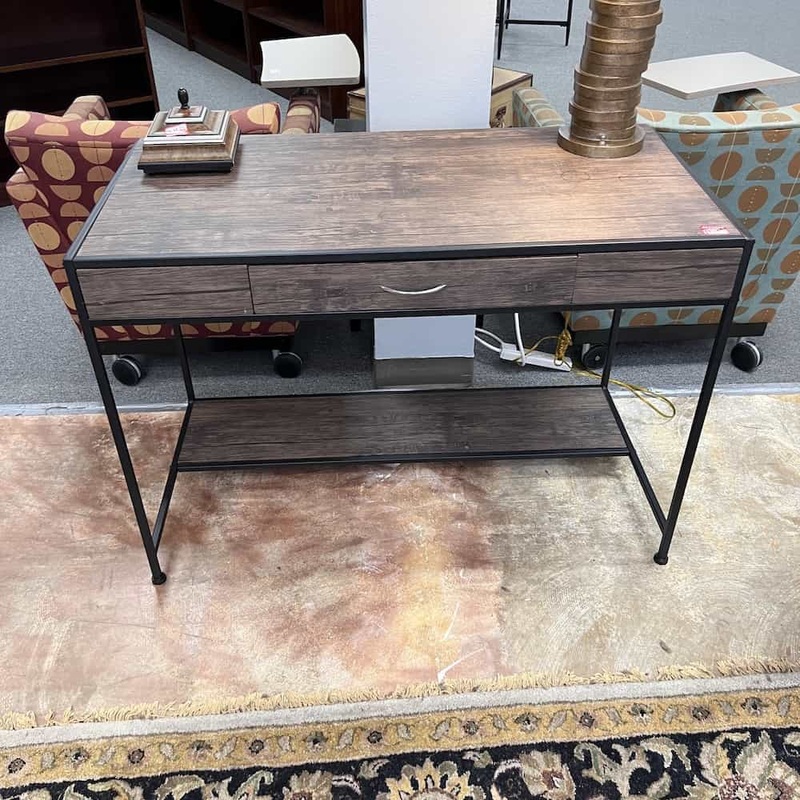 44″ Weathered Walnut Writing Desk Credenza Office Furniture Liquidations