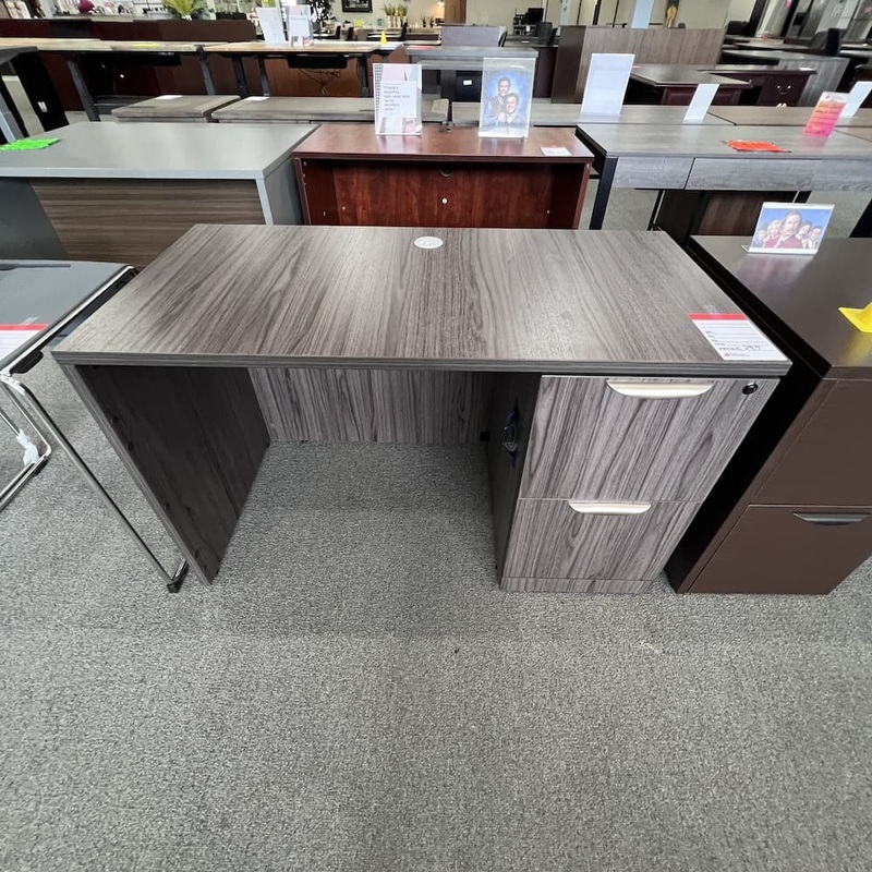 48″ x 24″ Coastal Grey Laminate Desk with File/file Office Furniture Liquidations