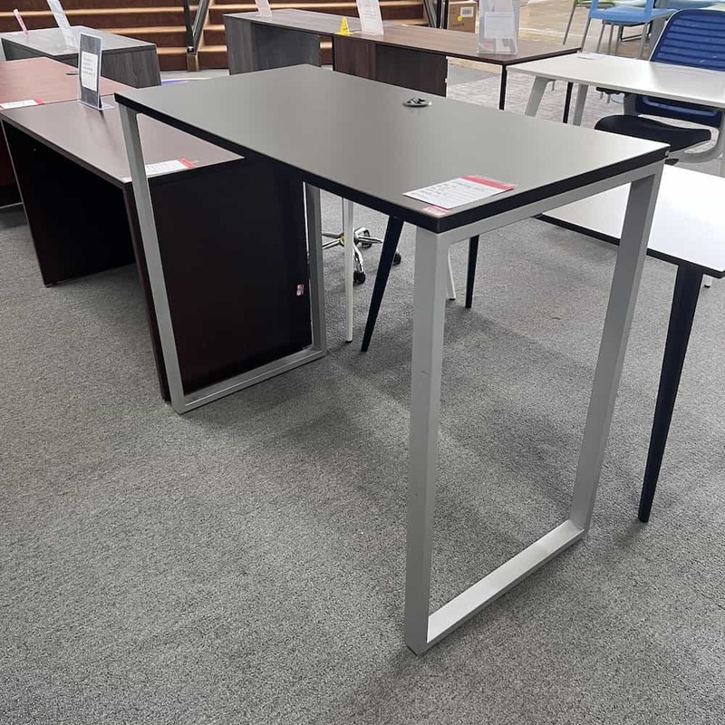 48″ x 24″ Espresso and Grey Standing Desk Office Furniture Liquidations