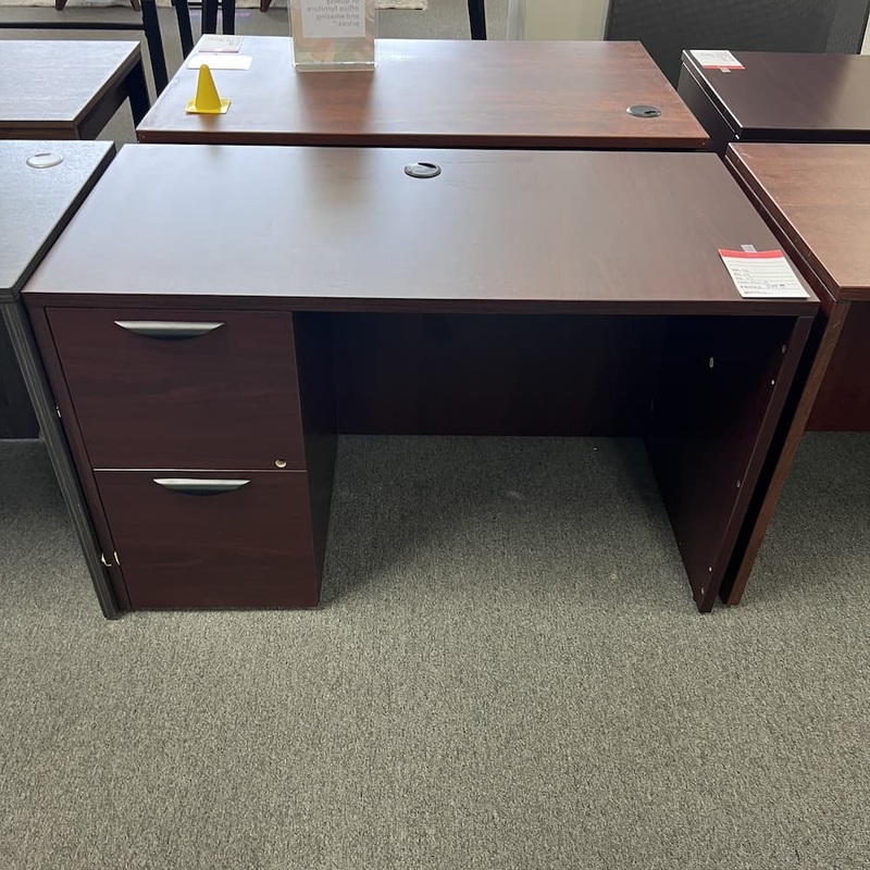 48″ x 24″ Mahogany Laminate Desk with File/File Office Furniture Liquidations