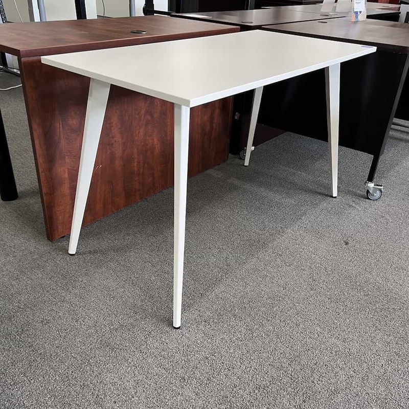 48″ x 24″ Vari White Oblique 4 Leg Essential Desk Office Furniture Liquidations