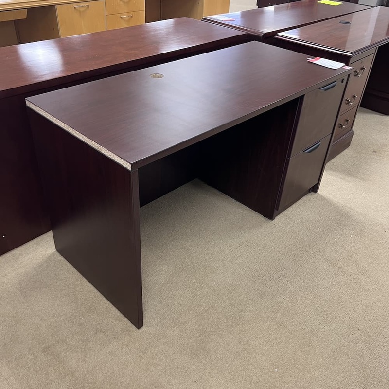 54″ x 24″ Mahogany Laminate Desk Credenza with Single File/File Office Furniture Liquidations