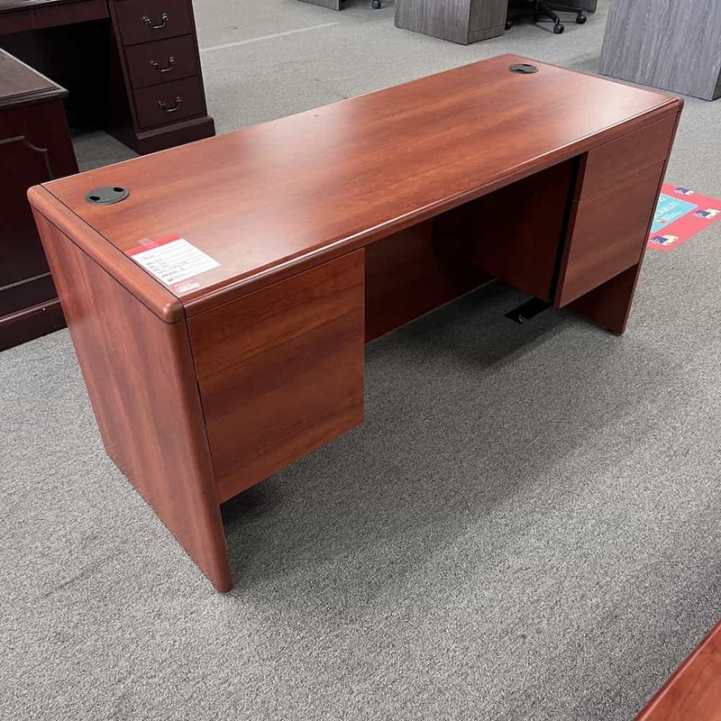 60″ x 24″ Hon Cherry Credenza Desk with Two Hanging Box/Files Office Furniture Liquidations
