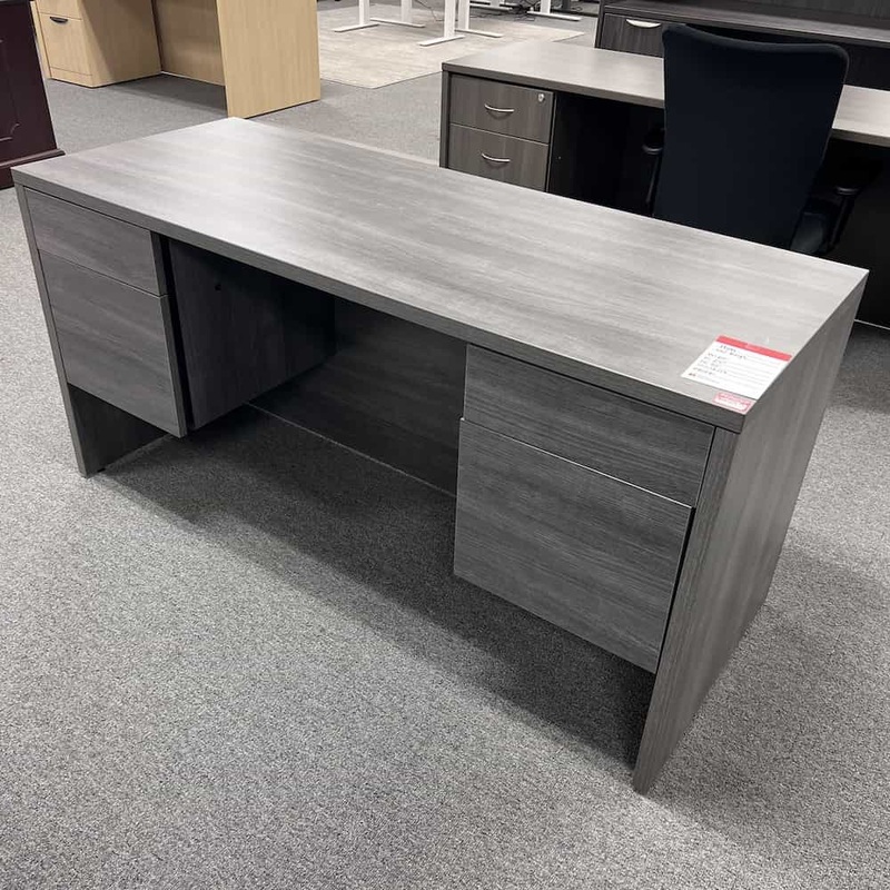 60″ x 24″ Hon Grey Desk with 2 Hanging Box/Files Office Furniture Liquidations