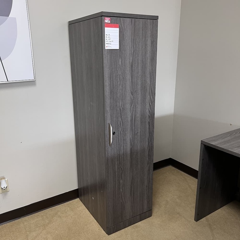 18″ W x 66″ H Newport Grey Personal Wardrobe Storage Cabinet Office Furniture Liquidations