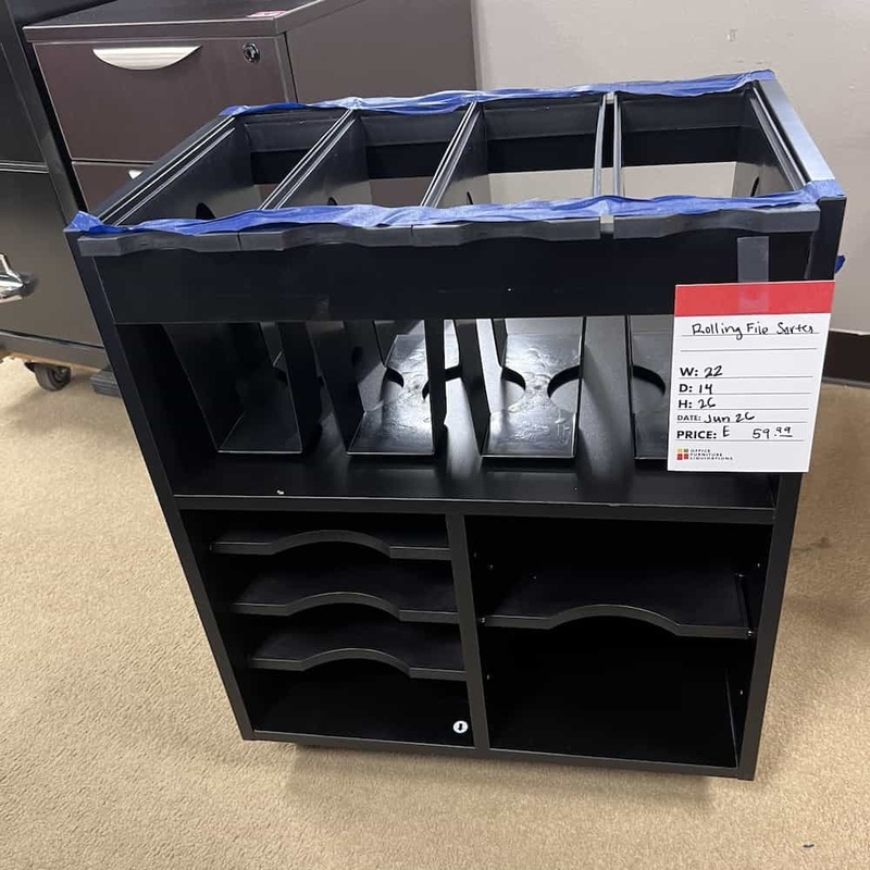 22″ W x 26″ H Safco Black Mobile File Sorter Cart Office Furniture Liquidations