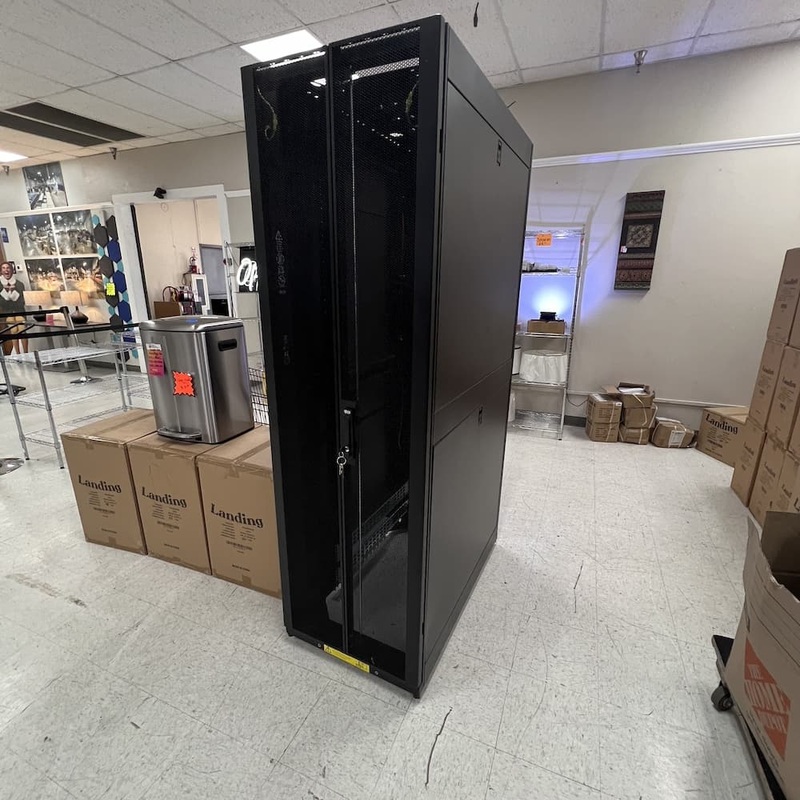 24″ W x 79″ H Black Tripp-Lite Smart Rack Server Cabinet Office Furniture Liquidations
