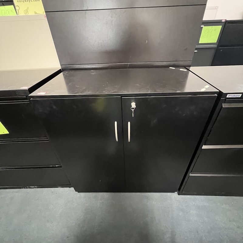 36″ W x 40″ H Black Metal 2 Door Storage Cabinet Office Furniture Liquidations