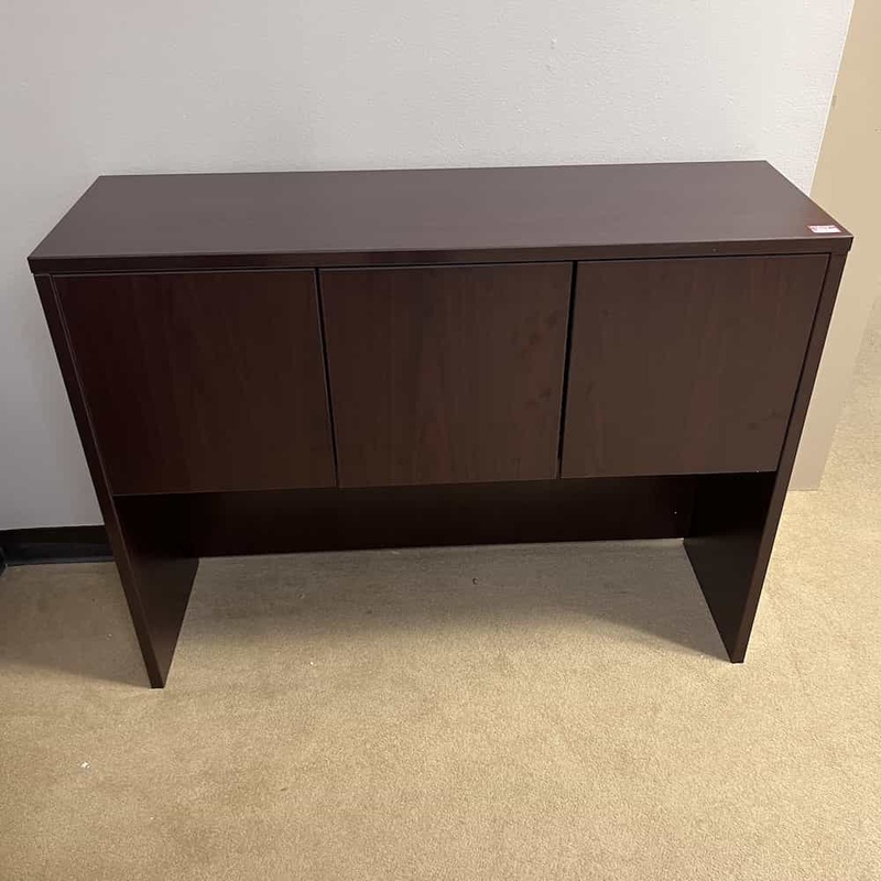 48″ Mahogany 3 Door Hutch (No Desk) Office Furniture Liquidations