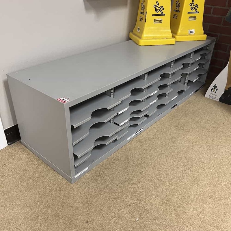 60″ Charnstrom Grey Metal 25 Pocket Mail Sorter Office Furniture Liquidations
