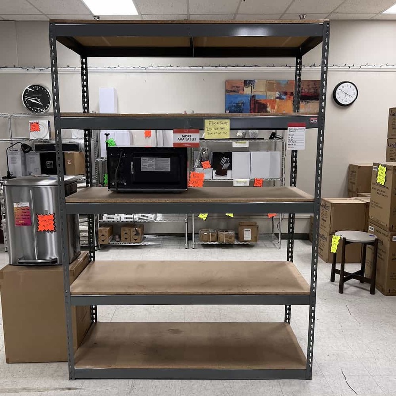 60″ W x 84″ H RiveTier Grey Heavy Duty Storage Rack – Particle Board Decking Office Furniture Liquidations