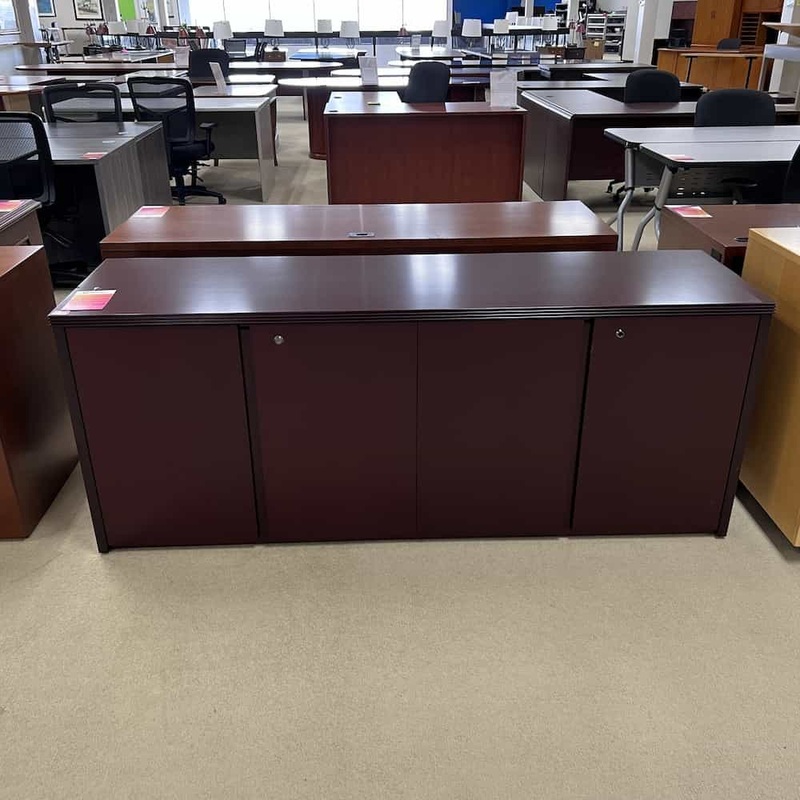 72″ Mahogany Credenza Storage Cabinet Office Furniture Liquidations