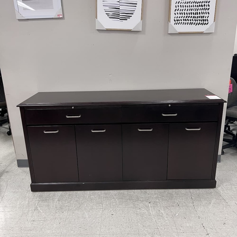 73″ x 21″ OFS Espresso Veneer Transitional Executive Credenza Hospitality Buffet Office Furniture Liquidations