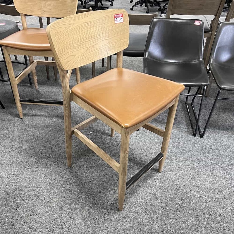 Camel Brown and Oak Counter Height Stools Office Furniture Liquidations